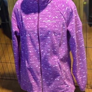 Columbia Violet Abstract Fleece Jacket Large LIKE NEW